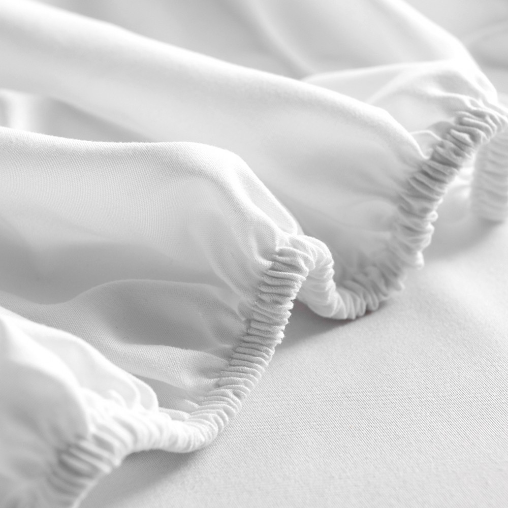 BS1 100 Poly Cotton Double Bed Sheet 135CM White